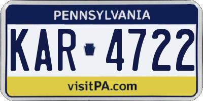 PA license plate KAR4722