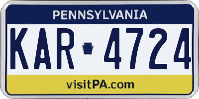 PA license plate KAR4724