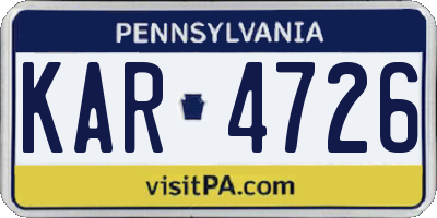 PA license plate KAR4726