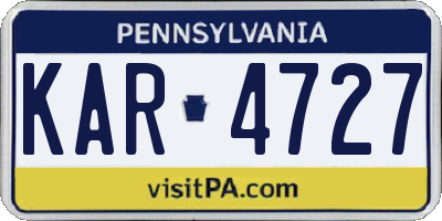 PA license plate KAR4727