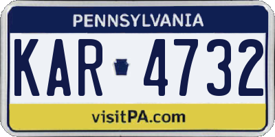 PA license plate KAR4732