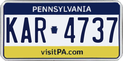 PA license plate KAR4737