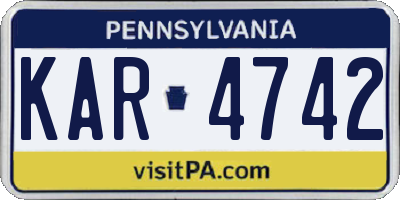 PA license plate KAR4742
