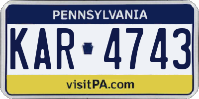 PA license plate KAR4743