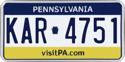 PA license plate KAR4751