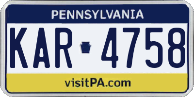 PA license plate KAR4758