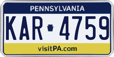 PA license plate KAR4759