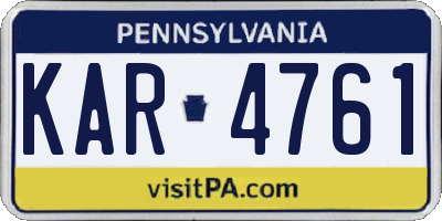 PA license plate KAR4761