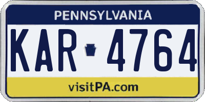 PA license plate KAR4764