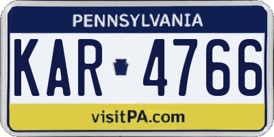 PA license plate KAR4766