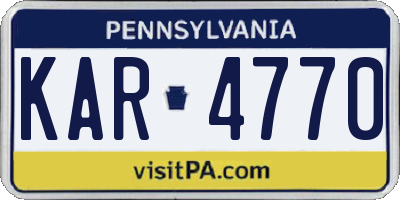 PA license plate KAR4770