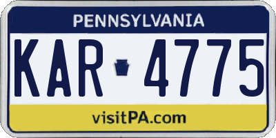 PA license plate KAR4775