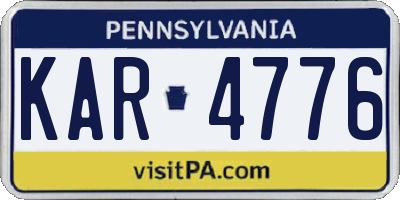 PA license plate KAR4776