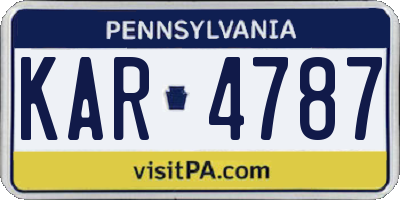 PA license plate KAR4787