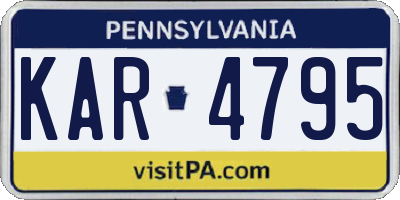 PA license plate KAR4795