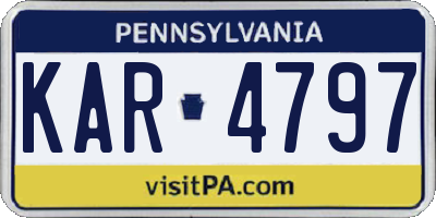 PA license plate KAR4797