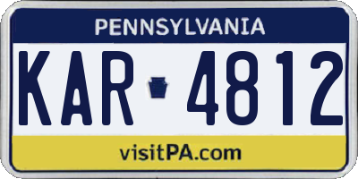 PA license plate KAR4812