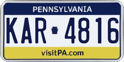 PA license plate KAR4816