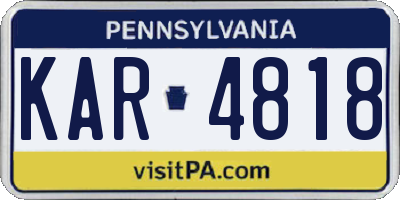 PA license plate KAR4818