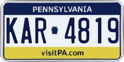 PA license plate KAR4819