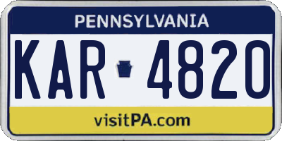 PA license plate KAR4820
