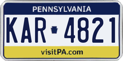 PA license plate KAR4821
