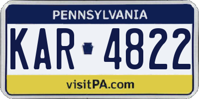 PA license plate KAR4822