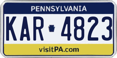 PA license plate KAR4823