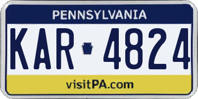PA license plate KAR4824