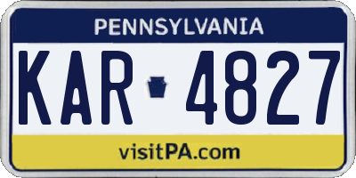 PA license plate KAR4827