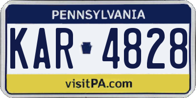 PA license plate KAR4828