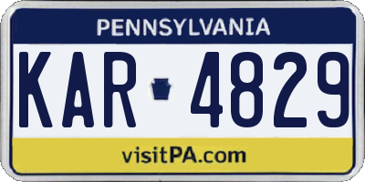 PA license plate KAR4829