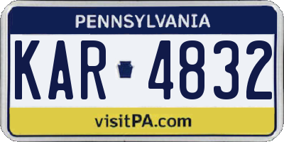PA license plate KAR4832