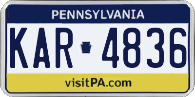 PA license plate KAR4836
