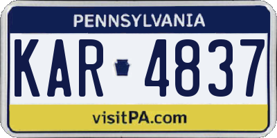 PA license plate KAR4837