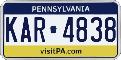PA license plate KAR4838