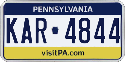 PA license plate KAR4844