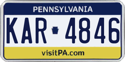PA license plate KAR4846