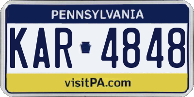PA license plate KAR4848