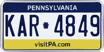 PA license plate KAR4849