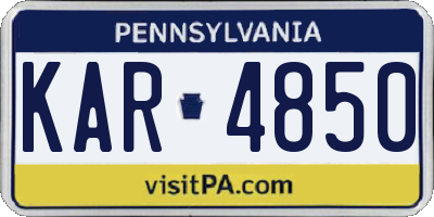 PA license plate KAR4850