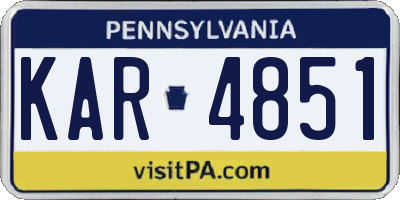 PA license plate KAR4851