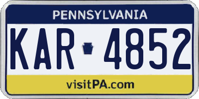 PA license plate KAR4852
