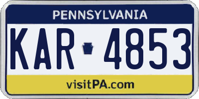 PA license plate KAR4853