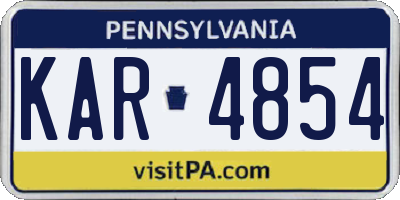PA license plate KAR4854