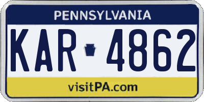 PA license plate KAR4862