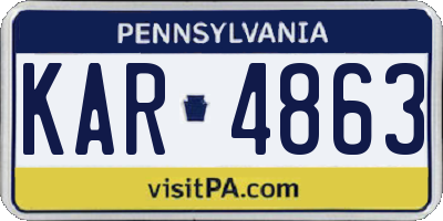PA license plate KAR4863