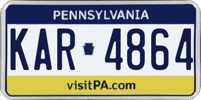 PA license plate KAR4864