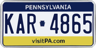PA license plate KAR4865