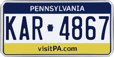 PA license plate KAR4867